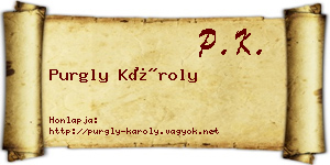 Purgly Károly névjegykártya