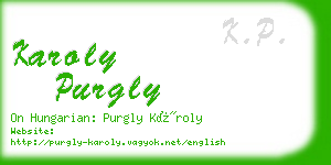 karoly purgly business card